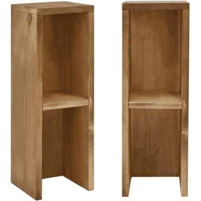 Decowood - Ensemble de 2 Tables de Nuit en Bois Massif - 60x20cm - Marron - Publicité Decowood - Ensemble de 2 Tables de Nuit en Bois Massif - 60x20cm - Marron - Publicité
