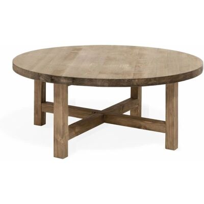 Decowood Olivia Table basse ronde en chêne foncé - Table basse - Publicité Decowood Olivia Table basse ronde en chêne foncé - Table basse - Publicité