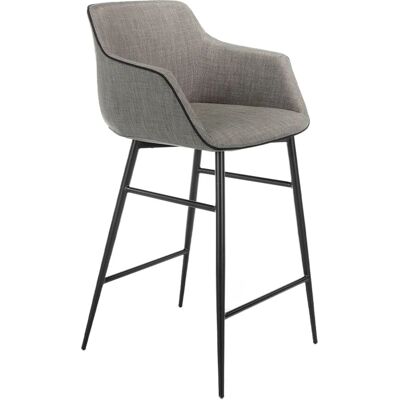 Angel Cerdá Modern Gray Fabric Bar Stool - Kitchen & Restaurant Chair Angel Cerdá Modern Gray Fabric Bar Stool - Kitchen & Restaurant Chair
