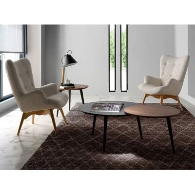 Fauteuil Moderne Beige Gris Capitonné - Fauteuil - Publicité Fauteuil Moderne Beige Gris Capitonné - Fauteuil - Publicité