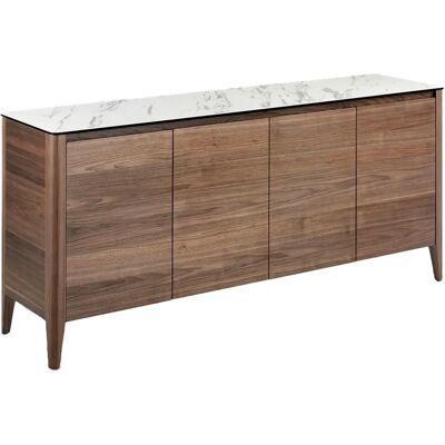 Angel Cerdá Walnut and Porcelain Credenza - 45x80x179cm Angel Cerdá Walnut and Porcelain Credenza - 45x80x179cm