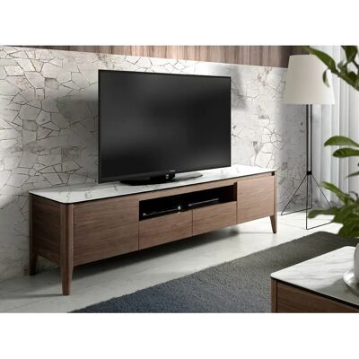 Angel Cerdá Modern Walnut Porcelain TV Cabinet - TV Cabinet Angel Cerdá Modern Walnut Porcelain TV Cabinet - TV Cabinet