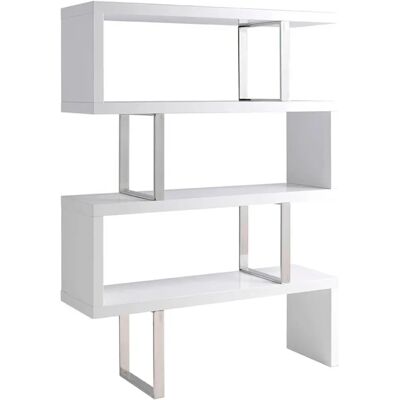 Angel Cerdá White & Steel Shelf - Modern MDF Design - 130x35x170 cm Angel Cerdá White & Steel Shelf - Modern MDF Design - 130x35x170 cm