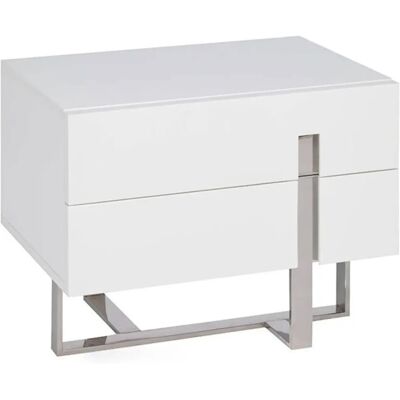 Angel Cerdá Modern White Nightstand - Nightstand with 2 Drawers Angel Cerdá Modern White Nightstand - Nightstand with 2 Drawers