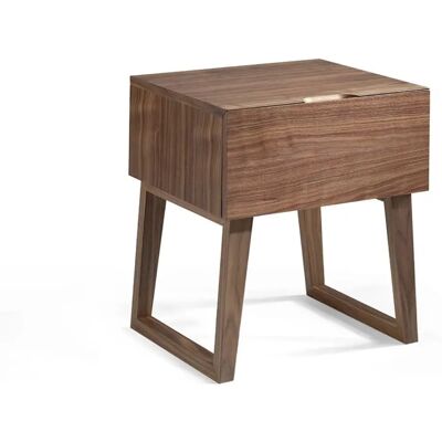 Table de Nuit Noyer Angel Cerdá - Design Moderne & Tiroir à Fermeture Douce - Publicité Table de Nuit Noyer Angel Cerdá - Design Moderne & Tiroir à Fermeture Douce - Publicité