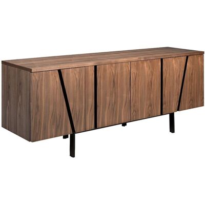 Angel Cerdá Walnut & Black Steel Sideboard - Modern Storage Furniture Angel Cerdá Walnut & Black Steel Sideboard - Modern Storage Furniture