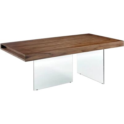 Angel Cerdá Walnut & Glass Dining Table - 1028 Angel Cerdá Walnut & Glass Dining Table - 1028