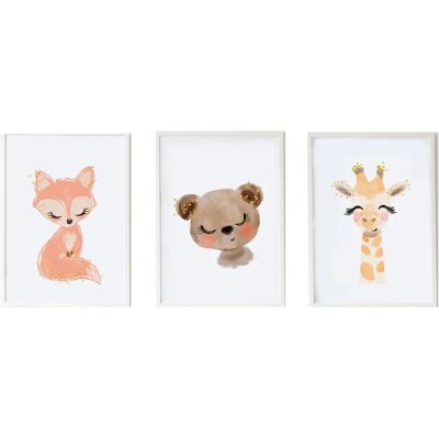 Fijalo Teddy - Set aus 3 Bildern - Kinder MDF Wanddekoration Fijalo Teddy - Set aus 3 Bildern - Kinder MDF Wanddekoration