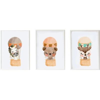 Ensemble de 3 tableaux MDF multicolores - Décoration pour enfants - Publicité Ensemble de 3 tableaux MDF multicolores - Décoration pour enfants - Publicité