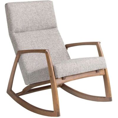 Angel Cerdá Fauteuil à Balancelle en Tissu Gris - Moderne, Pieds Noyer - Publicité Angel Cerdá Fauteuil à Balancelle en Tissu Gris - Moderne, Pieds Noyer - Publicité