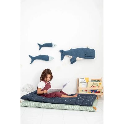 Peluches Baleine Bleue Crochetts - Thème Océan - 3 Pièces - Publicité Peluches Baleine Bleue Crochetts - Thème Océan - 3 Pièces - Publicité