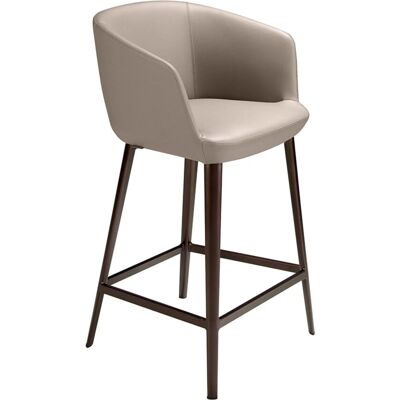 Angel Cerdá Gray Taupe Eco-Leather Stool - Modern Design Angel Cerdá Gray Taupe Eco-Leather Stool - Modern Design