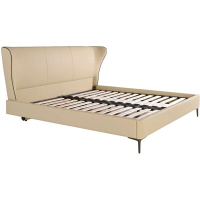 Cama Moderna en Cuero Sintético Crema - Angel Cerdá Cama Moderna en Cuero Sintético Crema - Angel Cerdá