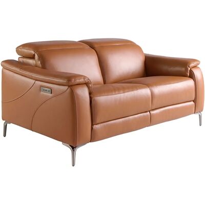 Canapé en Cuir Marron 2 Places Angel Cerdá - Système Relax - 154x108x77cm - Publicité Canapé en Cuir Marron 2 Places Angel Cerdá - Système Relax - 154x108x77cm - Publicité