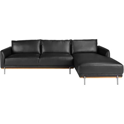 Canapé en cuir noir moderne ANGEL CERDA - Chaise Longue - Publicité Canapé en cuir noir moderne ANGEL CERDA - Chaise Longue - Publicité
