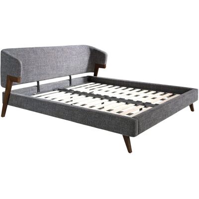 Angel Cerdá Gray Fabric Bed - Modern Design, Includes Slatted Base, 180x200 cm Angel Cerdá Gray Fabric Bed - Modern Design, Includes Slatted Base, 180x200 cm
