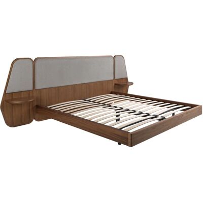 Lit en Noyer et Tissu Gris Angel Cerdá - Mobilier de Chambre - Publicité Lit en Noyer et Tissu Gris Angel Cerdá - Mobilier de Chambre - Publicité