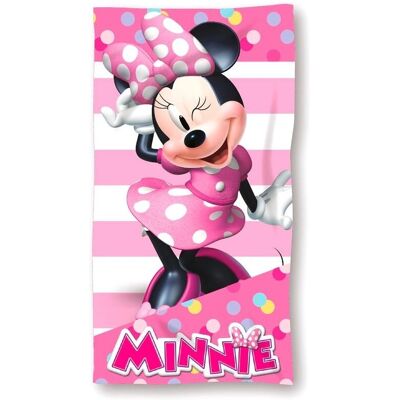 Serviette de plage Minnie Mouse - Rose - 70 x 140 cm - Publicité Serviette de plage Minnie Mouse - Rose - 70 x 140 cm - Publicité