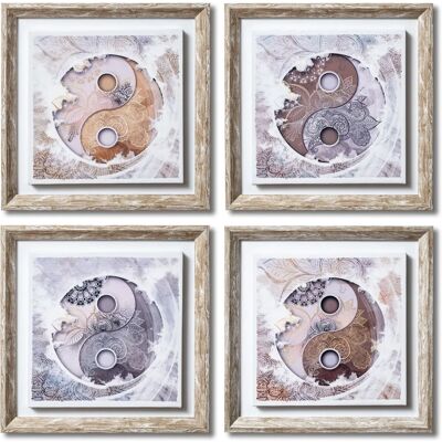 Dekoarte - Modern Väggkonst Set - Ying Yang Mandala 30x30 cm Dekoarte - Modern Väggkonst Set - Ying Yang Mandala 30x30 cm