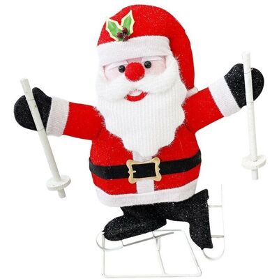 Mediawave Store - Papá Noel Esquiador Decoración de Navidad - 57x15x65cm Mediawave Store - Papá Noel Esquiador Decoración de Navidad - 57x15x65cm
