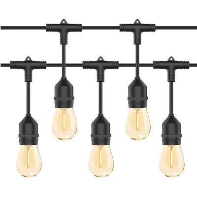 Mediawave Store - Cadena de Luces LED 10m Blanco Cálido Exterior Solar Mediawave Store - Cadena de Luces LED 10m Blanco Cálido Exterior Solar