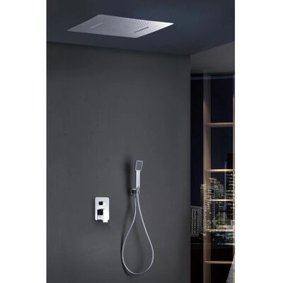 Set doccia IMEX Sumatra grigio - Rettangolare 48x59cm, monocomando 4 vie Set doccia IMEX Sumatra grigio - Rettangolare 48x59cm, monocomando 4 vie
