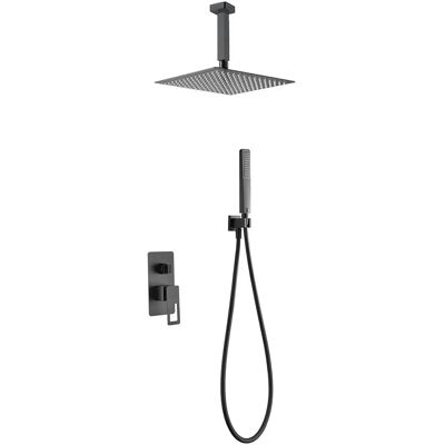 Set doccia nero opaco Imex - Stoccolma con soffione quadrato 25cm Set doccia nero opaco Imex - Stoccolma con soffione quadrato 25cm
