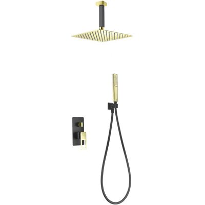 Imex Skandinavisches Duschset Schwarz Gold - Modernes Robustes Design Imex Skandinavisches Duschset Schwarz Gold - Modernes Robustes Design