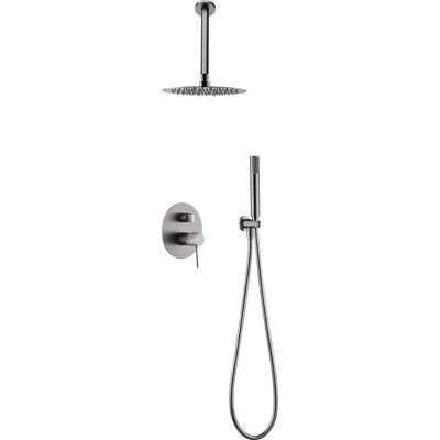 Imex - Set doccia a parete con miscelatore monocomando - Acciaio inox, nichel spazzolato Imex - Set doccia a parete con miscelatore monocomando - Acciaio inox, nichel spazzolato