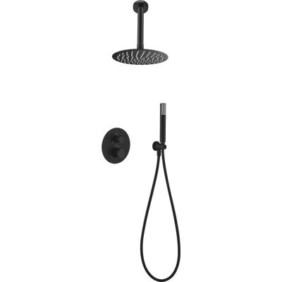 Imex Schwarzes Thermostat-Duschset mit Deckenkopf - Duschset Imex Schwarzes Thermostat-Duschset mit Deckenkopf - Duschset