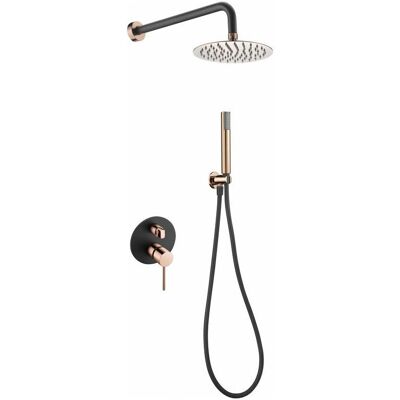 Imex Schwarzes Roségold Moderne Duschsäule mit 25cm Kopf Imex Schwarzes Roségold Moderne Duschsäule mit 25cm Kopf