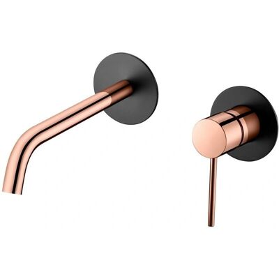 Imex Milos Stick Wandarmatur Schwarz Roségold - Waschbecken Imex Milos Stick Wandarmatur Schwarz Roségold - Waschbecken