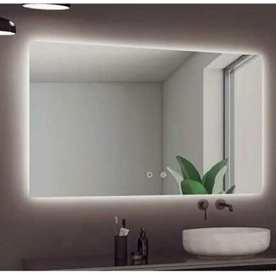 Ledimex - Espejo de baño cuadrado 80x80cm, anti-vaho, LED Ledimex - Espejo de baño cuadrado 80x80cm, anti-vaho, LED