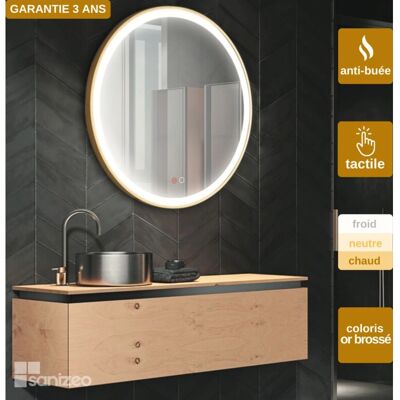 Espejo Redondo Dorado Paris Ledimex - 60cm Decoración Baño Espejo Redondo Dorado Paris Ledimex - 60cm Decoración Baño