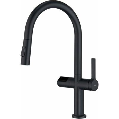Grifo de cocina negro mate IMEX Turín - Monomando con rociador extraíble Grifo de cocina negro mate IMEX Turín - Monomando con rociador extraíble