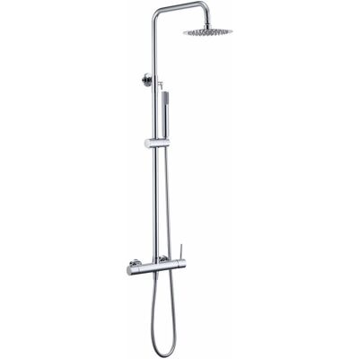 Conjunto de ducha gris Monza IMEX con barra ajustable y cabezal de 20cm Conjunto de ducha gris Monza IMEX con barra ajustable y cabezal de 20cm