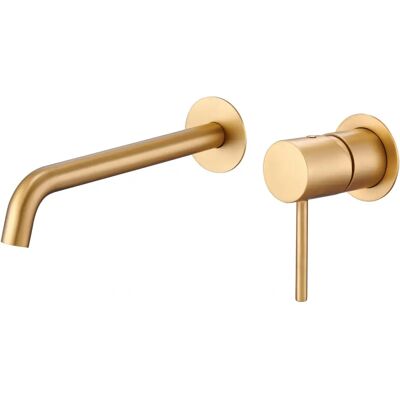 Grifo de pared en oro cepillado Monza - Estilo baño Imex Grifo de pared en oro cepillado Monza - Estilo baño Imex