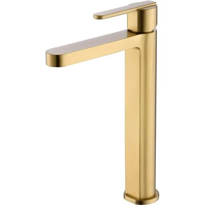 Miscelatore lavabo alto Roma oro spazzolato - Rubinetto Miscelatore lavabo alto Roma oro spazzolato - Rubinetto