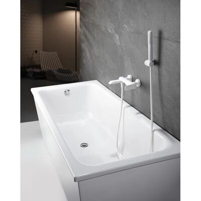 Kit bagno IMEX Dinamarca - Moderno, Bianco, Ottone, Monomando Kit bagno IMEX Dinamarca - Moderno, Bianco, Ottone, Monomando