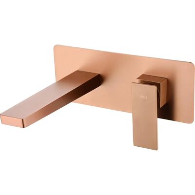 Miscelatore lavabo in oro rosa spazzolato IMEX Miscelatore lavabo in oro rosa spazzolato IMEX