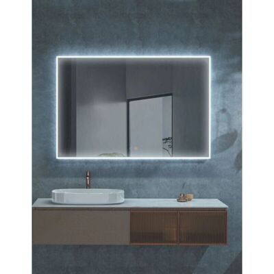 Espejo de Baño Iluminado Blanco Boston 120x80cm - Ledimex Espejo de Baño Iluminado Blanco Boston 120x80cm - Ledimex