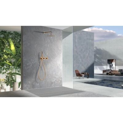 Conjunto de ducha empotrada con termostático Assen - Color oro Conjunto de ducha empotrada con termostático Assen - Color oro