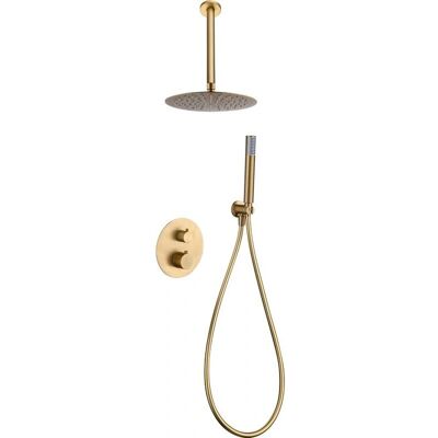 Set Doccia Termostatica Oro Spazzolato Piamonte Imex Set Doccia Termostatica Oro Spazzolato Piamonte Imex