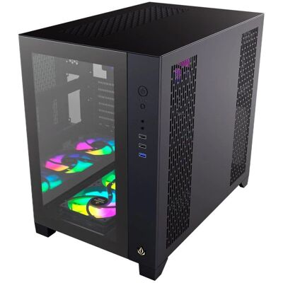 Caja de PC Forgeon Tiberium Negra ARGB Cristal Templado ATX Caja de PC Forgeon Tiberium Negra ARGB Cristal Templado ATX