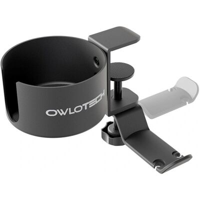 Owlotech - Auriculares y Bebidas Colgador - Black anodized aluminum - Cup holder - Headphone stand Owlotech - Auriculares y Bebidas Colgador - Black anodized aluminum - Cup holder - Headphone stand