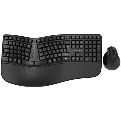 Combo Teclado y Ratón Inalámbricos Owlotech EK500 - Ergonomico Combo Teclado y Ratón Inalámbricos Owlotech EK500 - Ergonomico