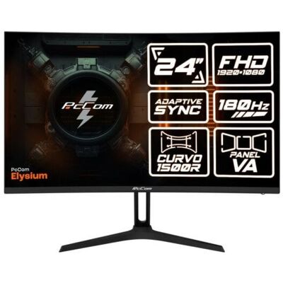 Moniteur Gaming PcCom Elysium 23.6" VA FHD 180Hz Courbé - Publicité Moniteur Gaming PcCom Elysium 23.6" VA FHD 180Hz Courbé - Publicité