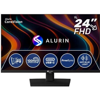 Monitor IPS Full HD de 24" Alurin - USB-C, 100Hz, Negro Monitor IPS Full HD de 24" Alurin - USB-C, 100Hz, Negro