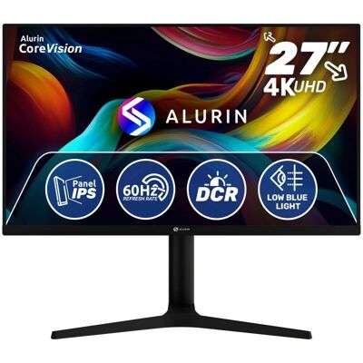 Monitor de ordenador Alurin ALU-27-60IPS-4KA - 27" 4K Ultra HD, IPS, 60Hz, Negro Monitor de ordenador Alurin ALU-27-60IPS-4KA - 27" 4K Ultra HD, IPS, 60Hz, Negro
