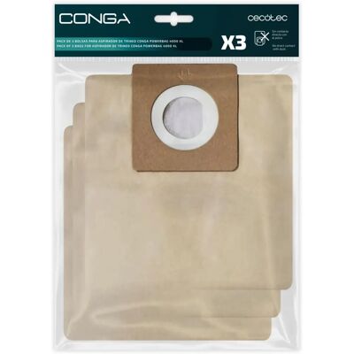 Cecotec Conga PowerBag 4000 XL Sacs d'Aspirateur - Pack de 3 Cecotec Conga PowerBag 4000 XL Sacs d'Aspirateur - Pack de 3